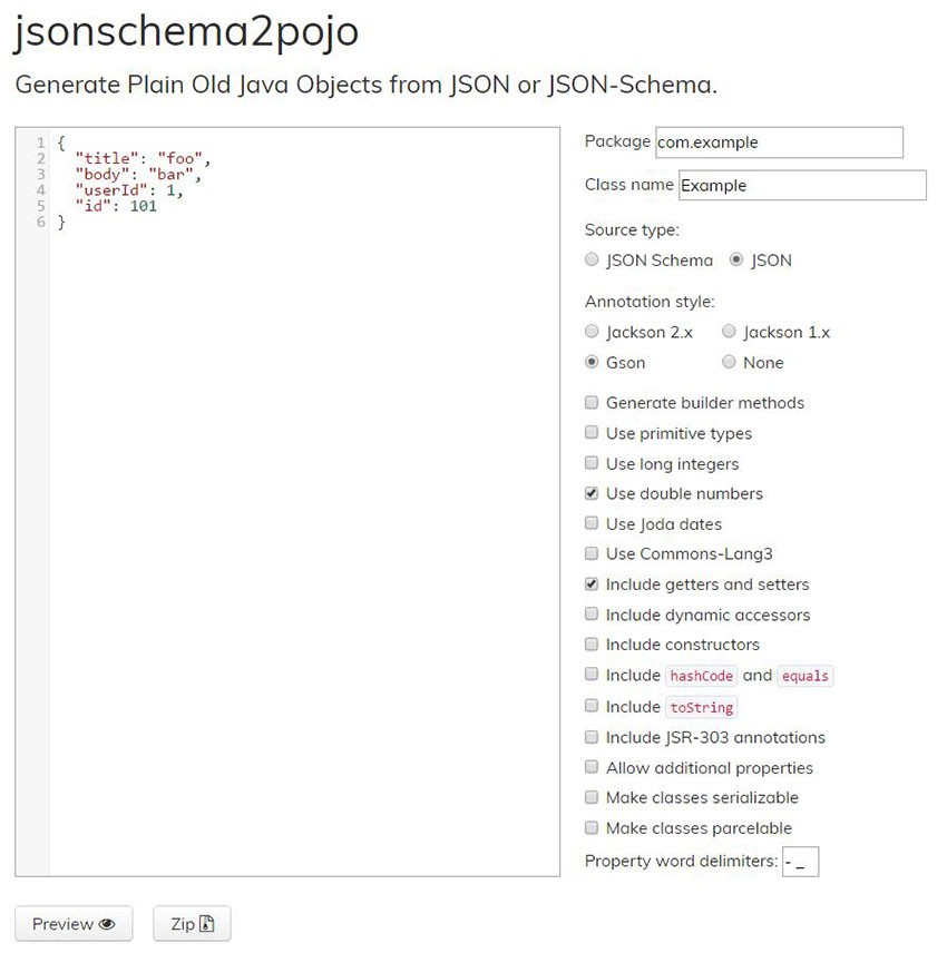 jsonschema2pojo input 