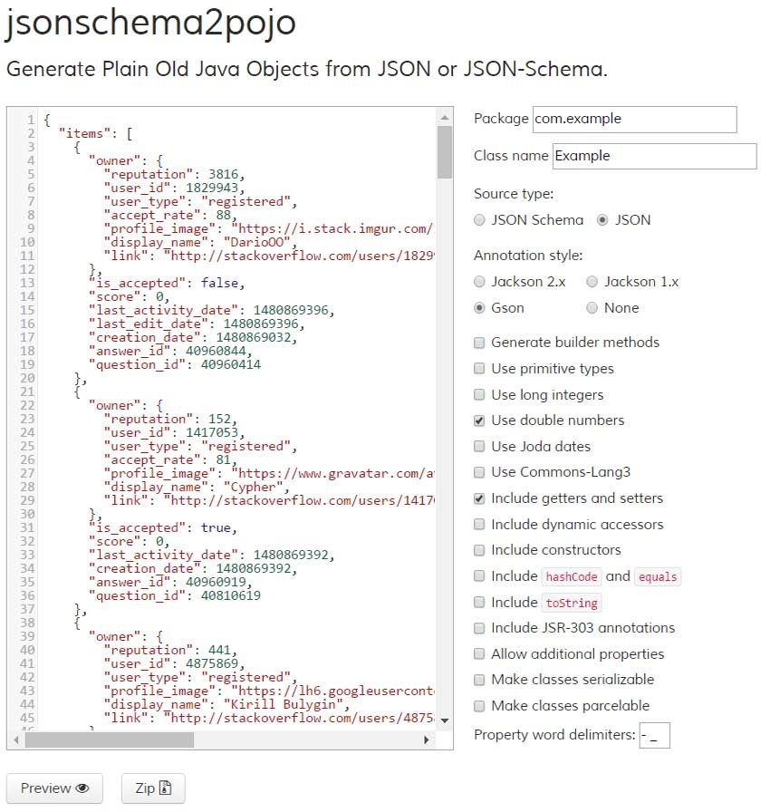 jsonschema2pojo interface