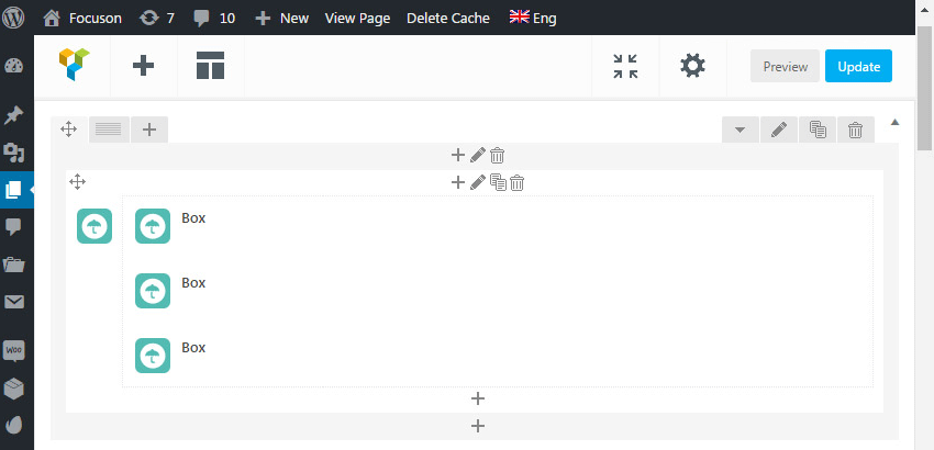 Visual Composers back end editor