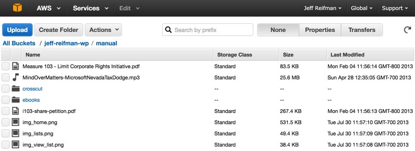 Yii AWS S3 - Objects Folders and Files