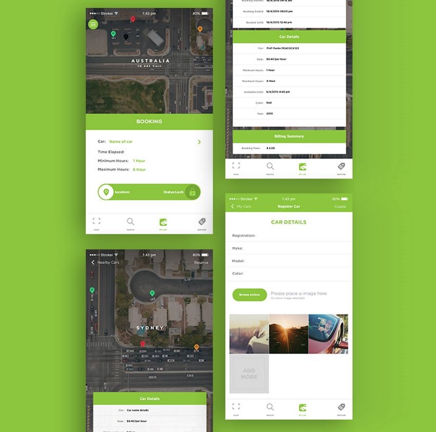 Paycar App sample views