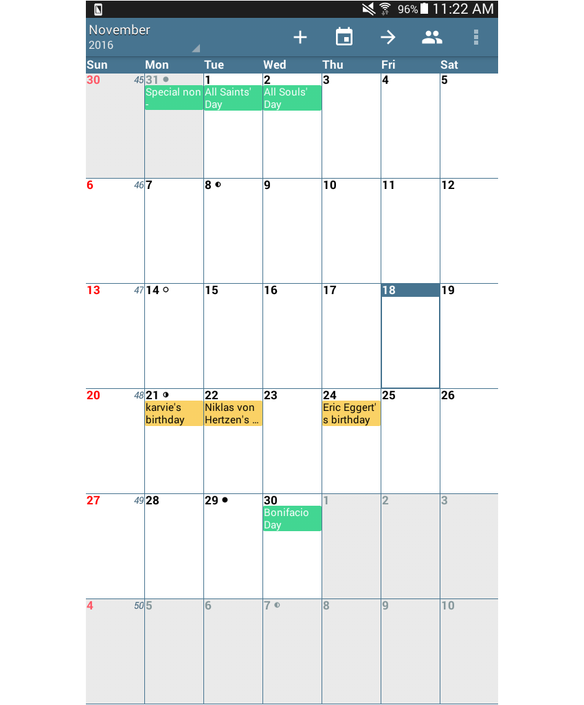 android calendar