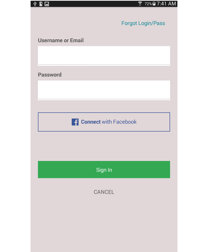 login page sample