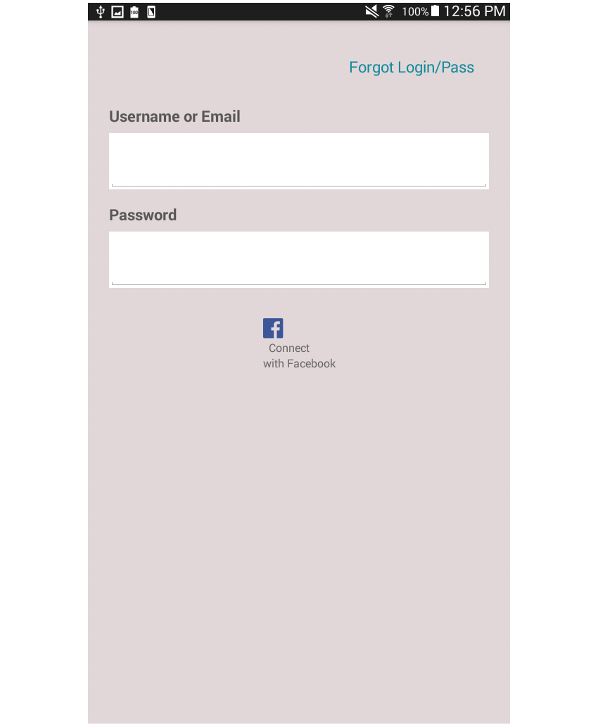 login page unstyled facebook login button