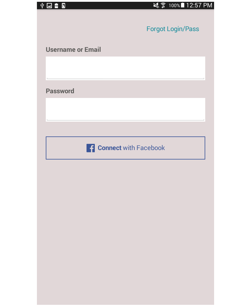 login page added facebook login button styles