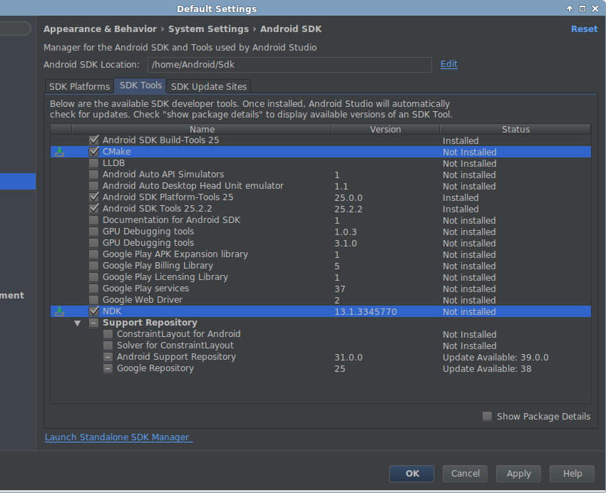 SDK Tools Dialog