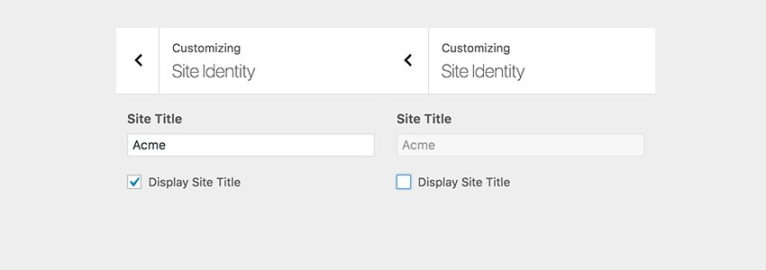 Disabled and Enabled input field in customizer