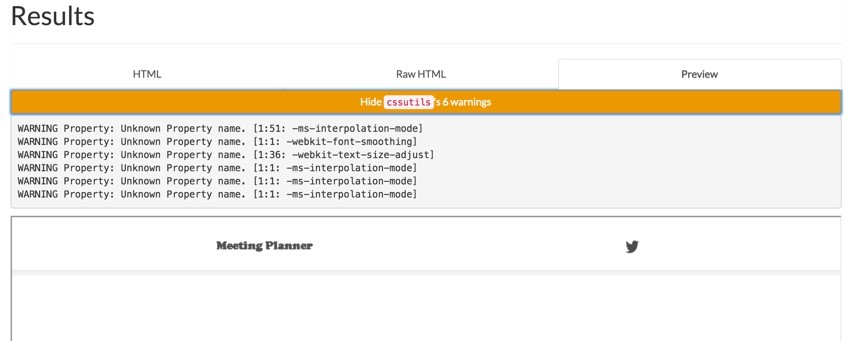 Meeting Planner Inlining - Premailer Preview