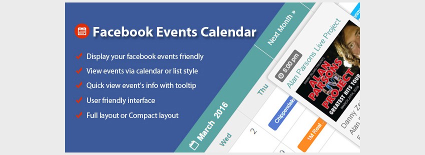 Facebook Events Calendar For WordPress