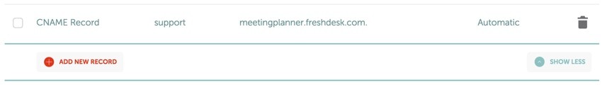 Meeting Planner Support - Mapping Our Support Domain CNAME to Fresh Desk