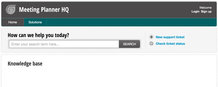 Meeting Planner Support - The Initial Public Facing Support HQ