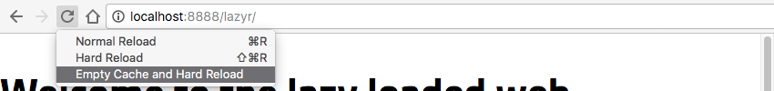 Emty cache and hard reload in Chrome Developer Tools