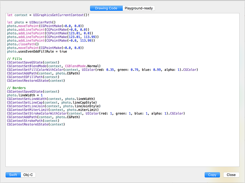 Sympli Generated Core Graphics Code