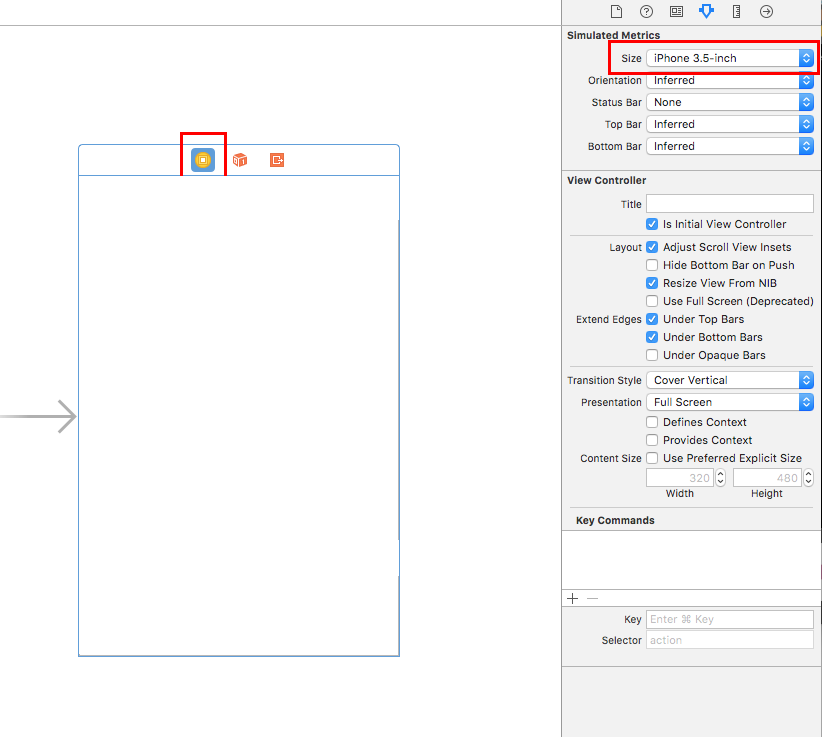 Set controller size to iPhone 4S