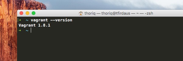 Vagrant command in OSX Terminal