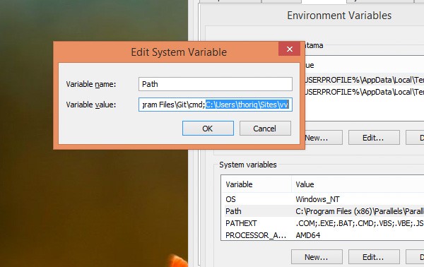 Edit System Variable diablog in Windows
