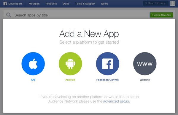 Building Your Startup OAuth - Facebook Dev Console Add an App