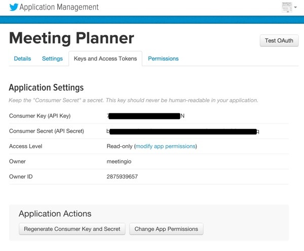 Building Your Startup OAuth - Twitter Dev App Keys and Tokens