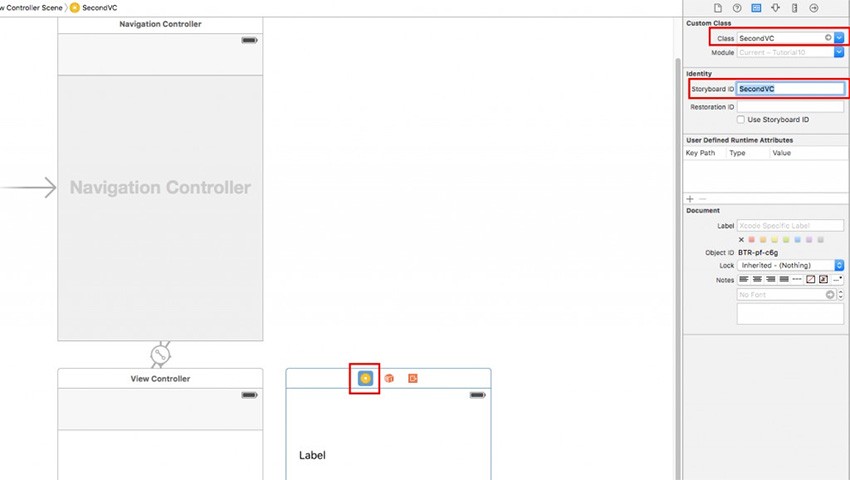 linking the second Controller in Storyboard with your new SecondVCswift file