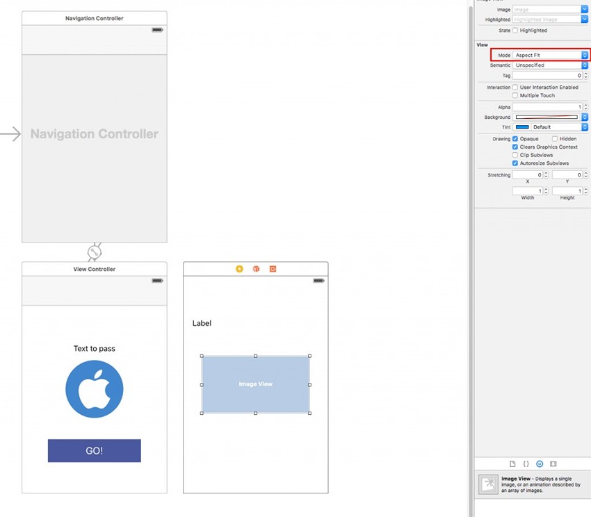 setting the Mode to Aspect Fit