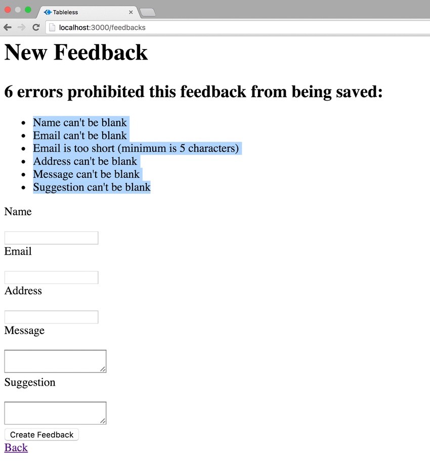 The Feedback Errors