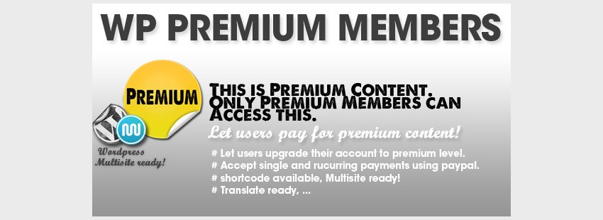 WP Premium Members  Pre Advertisements Admin