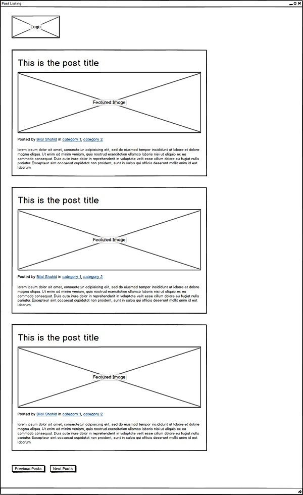 Post listing template