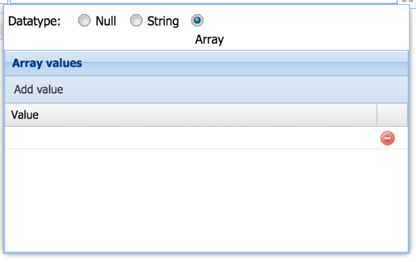 Entering the data type of the item