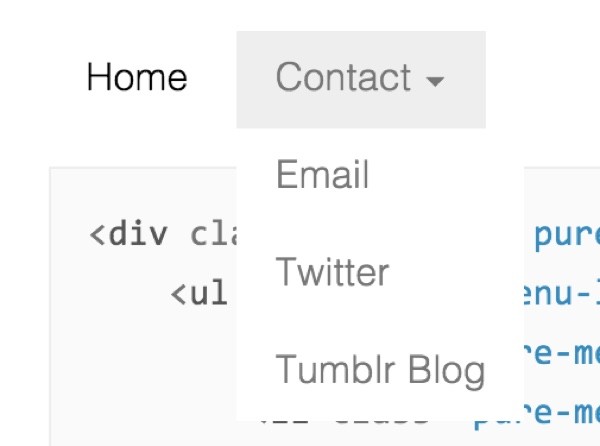 PureCSS Example Dropdown Menu