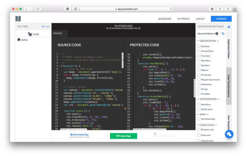 Source code view