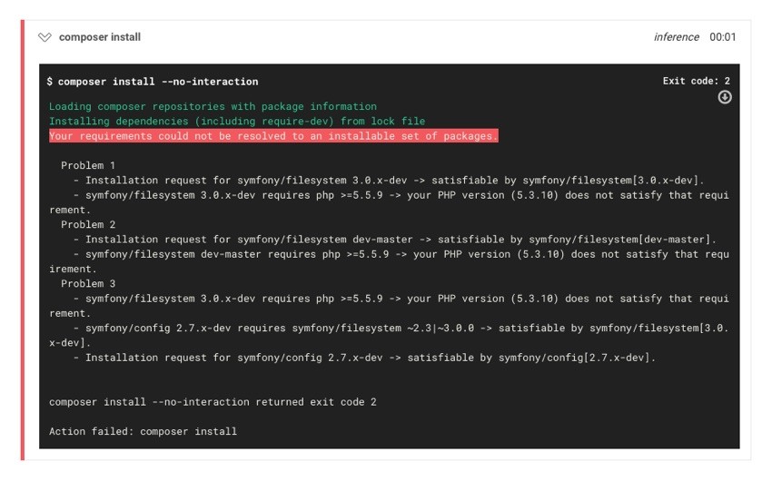An error occurred during composer install