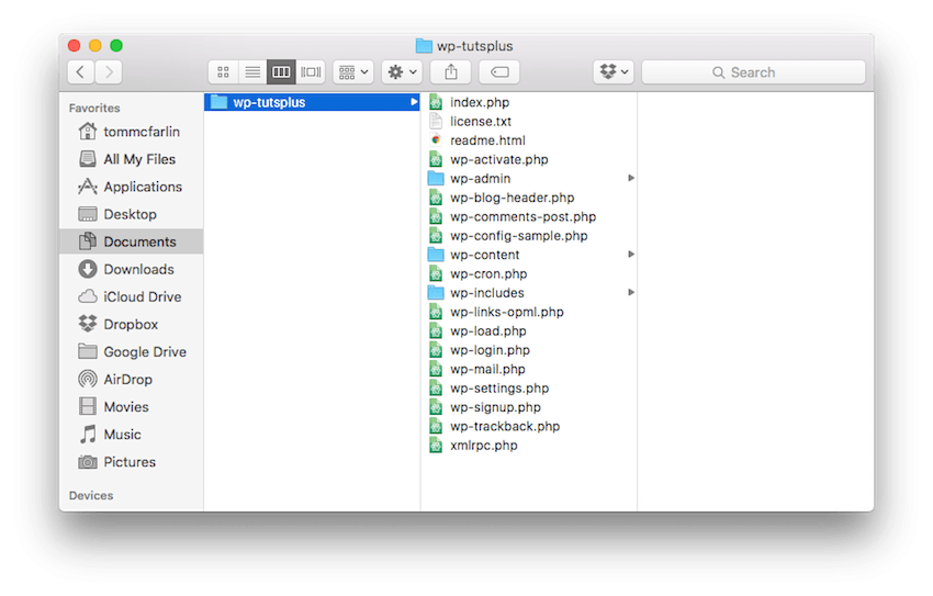 The directory structure