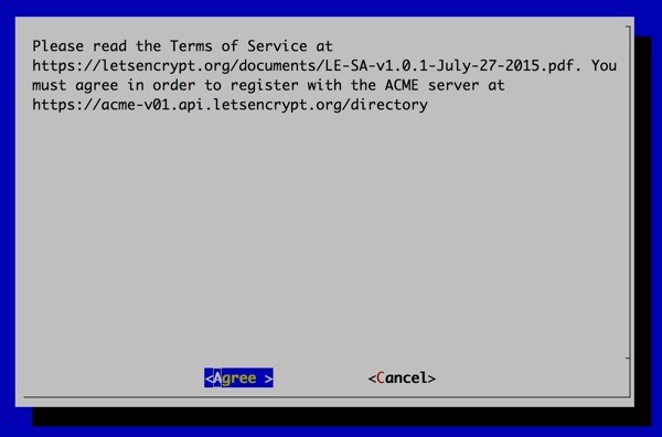 Lets Encrypt Installation Terms of Service