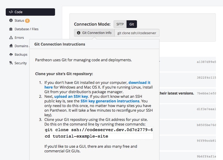 Git Connection Instructions