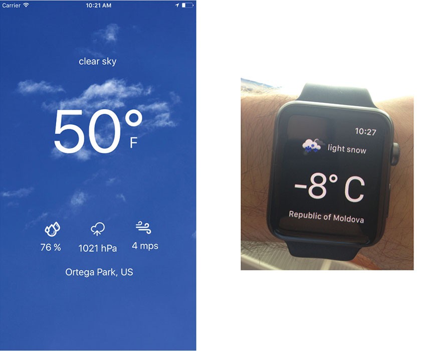 Weather App template screenshots