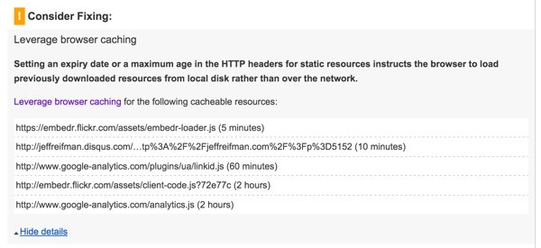 PageSpeed Leverage Browser Caching from External Scripts