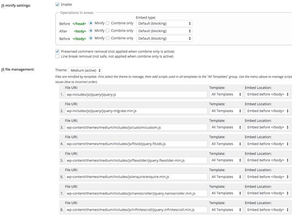 PageSpeed W3TC Minification of JavaScript