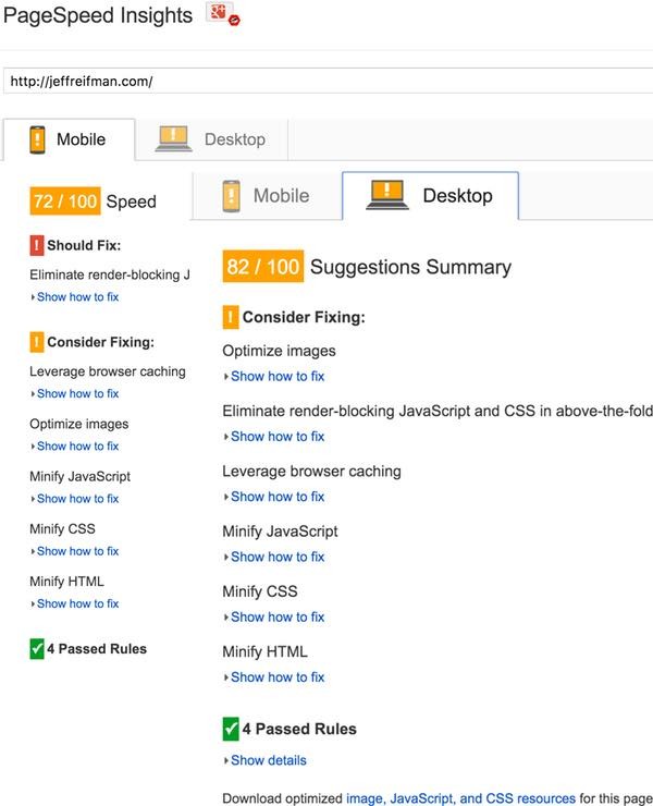 Optimizing PageSpeed - Updated Scores