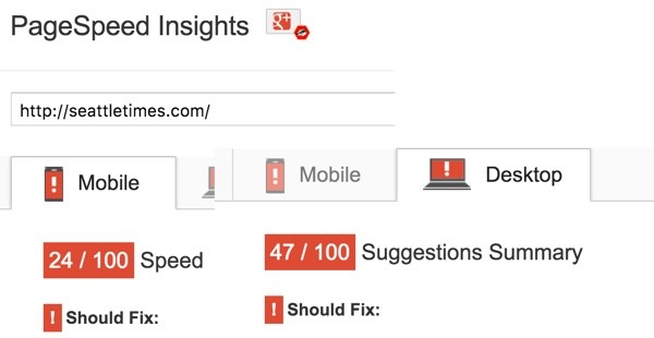 Google PageSpeed - The Seattle Times