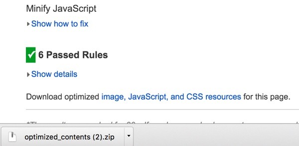 Optimizing PageSpeed - Download optimized files