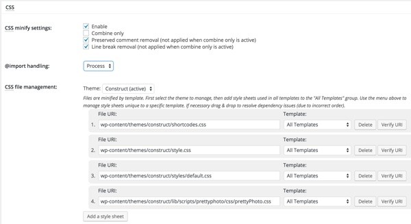 Optimizing PageSpeed - Minify CSS