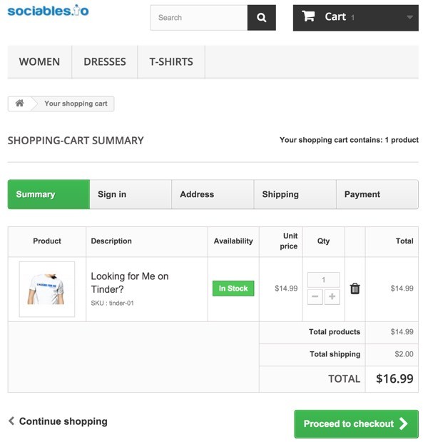 PrestaShop - Shopping Cart