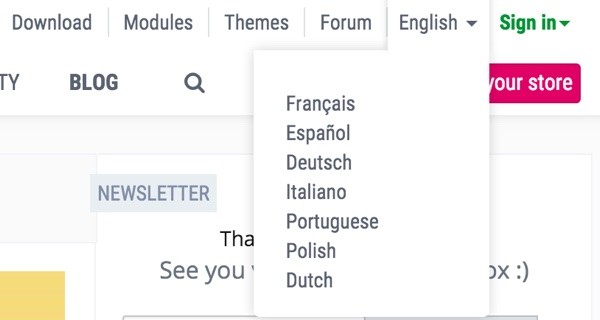 PrestaShop - Dashboard Translations