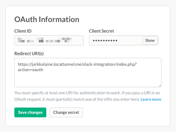 OAuth Information