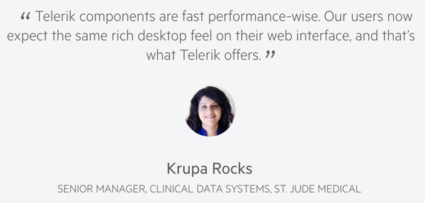 JavaScript 2016 - Customer testimonial from Krupa Rocks of St Jude Medical