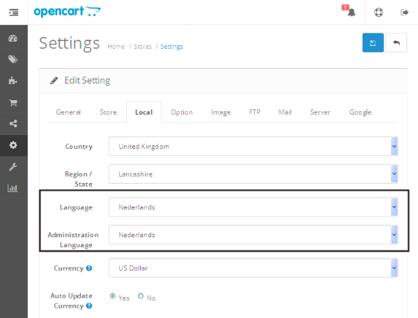 Set Default Language