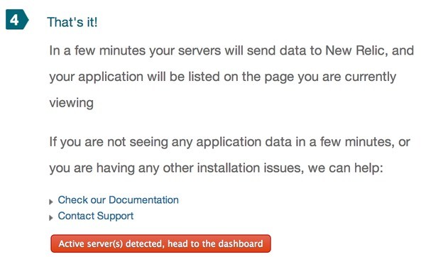 Installation of New Relic Complete