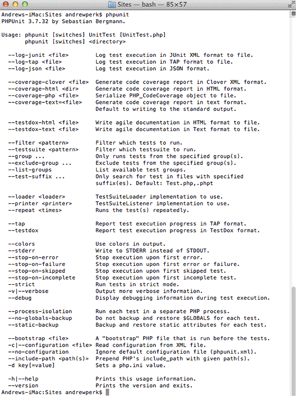 Running PHPUnit