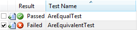 Visual Studios AreEquivalent Bug