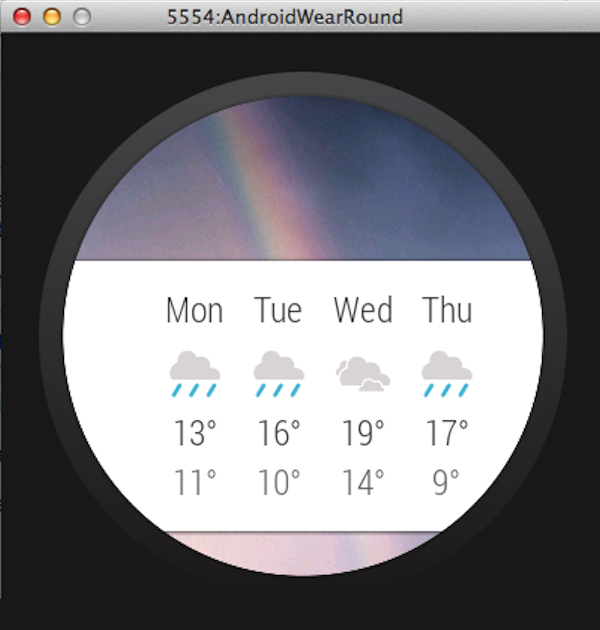 Example of an additional page on an Android Wear device